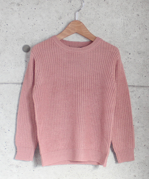 THE CASUAL（カジュアル）の「畦編み クルーネック ニット キッズ（ニット/セーター・キッズ・ブラウン/モカ/ブラック/アイボリー/ダークグリーン/ネイビー/スモークピンク/杢グレー・150cm/110cm/140cm/130cm/160cm/120cm）」の18枚目の写真