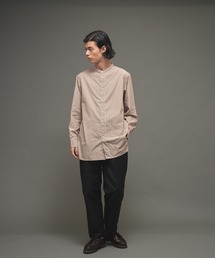 【 Le Sans Pareil / ルサンパレイユ 】 COTTON STRIPE BAND COLLAR SHIRTS コットンストライプバンドカラーシャツ