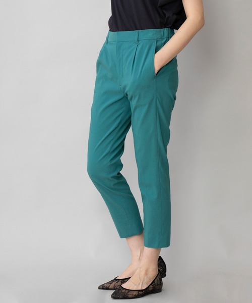 Munich（ミューニック）の「ヴィスコースリネンストレッチ　テーパードアンクルパンツ（スラックス・レディース・ブラック/グレー/グリーン/パープル・XS/S/M）」の3枚目の写真