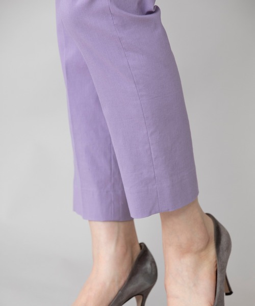 Munich（ミューニック）の「ヴィスコースリネンストレッチ　テーパードアンクルパンツ（スラックス・レディース・ブラック/グレー/グリーン/パープル・XS/S/M）」の14枚目の写真