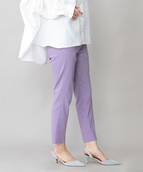 Munich（ミューニック）の「ヴィスコースリネンストレッチ　テーパードアンクルパンツ（スラックス・レディース・ブラック/グレー/グリーン/パープル・XS/S/M）」の17枚目の写真