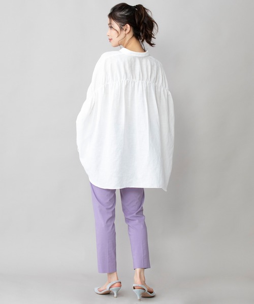 Munich（ミューニック）の「ヴィスコースリネンストレッチ　テーパードアンクルパンツ（スラックス・レディース・ブラック/グレー/グリーン/パープル・XS/S/M）」の15枚目の写真