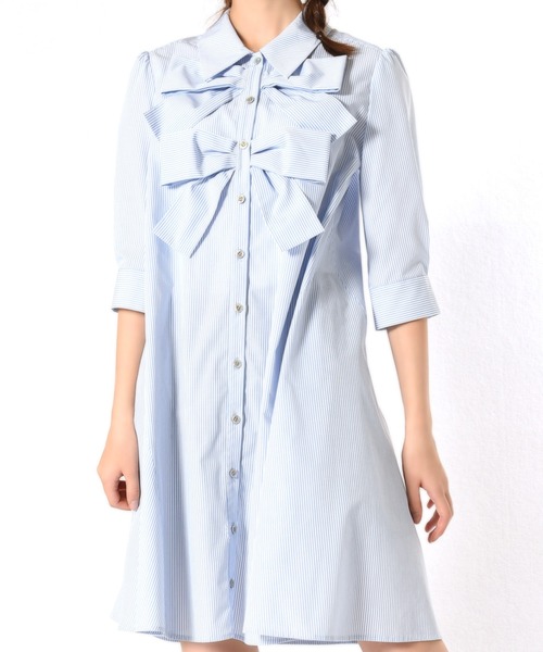 【美品】　MILK　胸元リボンドットフリルワンピース　ミルク　2006年　春夏物 MILK - ⭐︎MILK⭐︎ドットシフォンワンピース⭐︎美品の通販 by