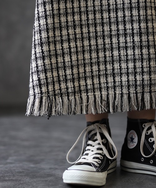 deux amour(ドゥーザムール)の「ツイードフレアスカート(スカート・レディース・ホワイト/ベージュ・MEDIUM)」の12枚目の写真