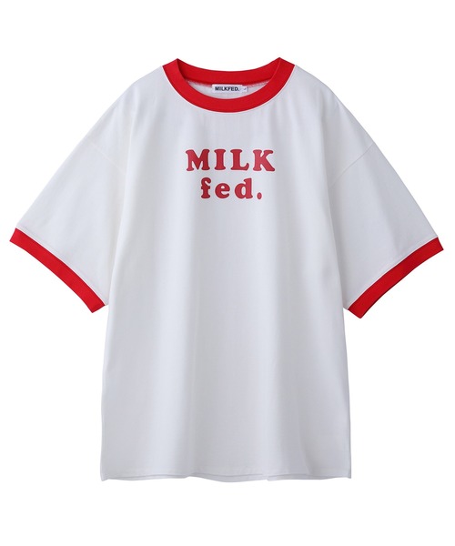 MILKFED.（ミルクフェド）の「CONTRAST RIB S/S TEE（Tシャツ/カットソー・レディース・ブラック/アッシュ/レッド/ライトグリーン/ネイビー・ONE SIZE）」の18枚目の写真