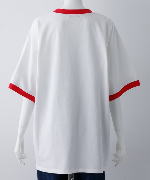 MILKFED.（ミルクフェド）の「CONTRAST RIB S/S TEE（Tシャツ/カットソー・レディース・ブラック/アッシュ/レッド/ライトグリーン/ネイビー・ONE SIZE）」の22枚目の写真