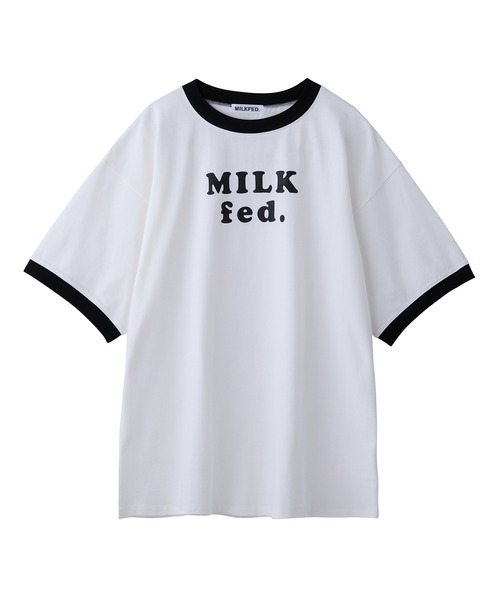 MILKFED.（ミルクフェド）の「CONTRAST RIB S/S TEE（Tシャツ/カットソー・レディース・ブラック/アッシュ/レッド/ライトグリーン/ネイビー・ONE SIZE）」の12枚目の写真