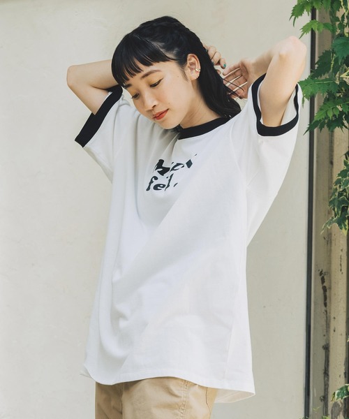 MILKFED.（ミルクフェド）の「CONTRAST RIB S/S TEE（Tシャツ/カットソー・レディース・ブラック/アッシュ/レッド/ライトグリーン/ネイビー・ONE SIZE）」の16枚目の写真