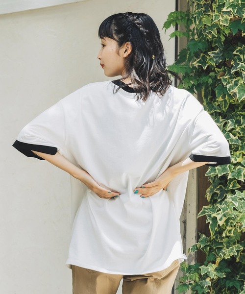 MILKFED.（ミルクフェド）の「CONTRAST RIB S/S TEE（Tシャツ/カットソー・レディース・ブラック/アッシュ/レッド/ライトグリーン/ネイビー・ONE SIZE）」の15枚目の写真