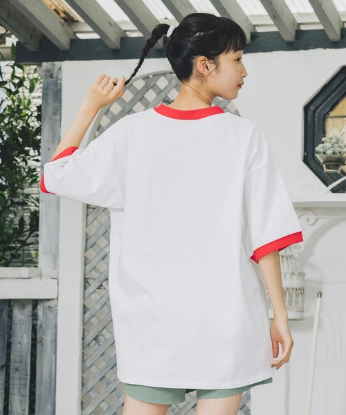 MILKFED.（ミルクフェド）の「CONTRAST RIB S/S TEE（Tシャツ/カットソー・レディース・ブラック/アッシュ/レッド/ライトグリーン/ネイビー・ONE SIZE）」の13枚目の写真