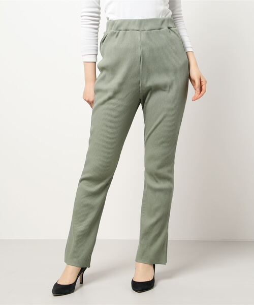 LOWRYS FARM（ローリーズファーム）の「ｓｅｌｆｃｕｔリブフレアパンツ　931748（その他パンツ・レディース・ブラック/ブラウン/イエロー/グリーン/アイボリー・FREE）」の18枚目の写真