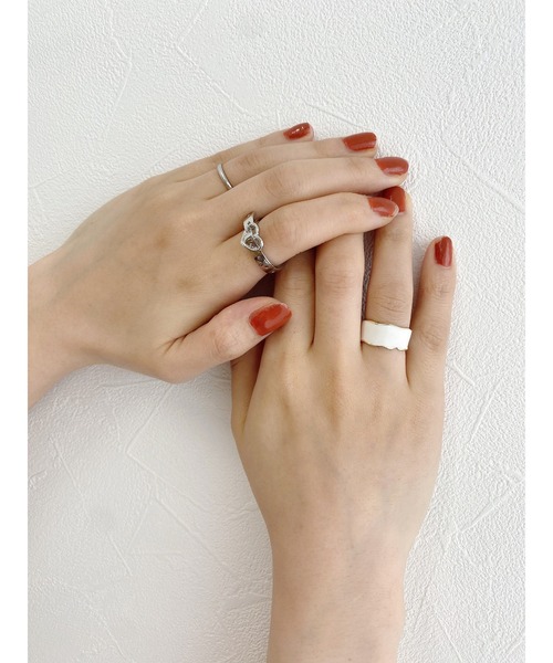 jumelle（ジュメロ）の「ペイントリング（リング・レディース・ホワイト/ブラウン・12）」の10枚目の写真