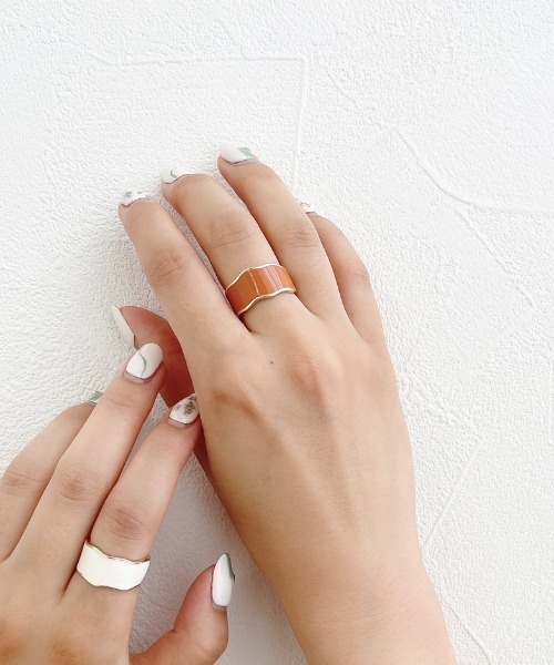 jumelle（ジュメロ）の「ペイントリング（リング・レディース・ホワイト/ブラウン・12）」の12枚目の写真