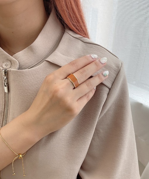 jumelle（ジュメロ）の「ペイントリング（リング・レディース・ホワイト/ブラウン・12）」の11枚目の写真