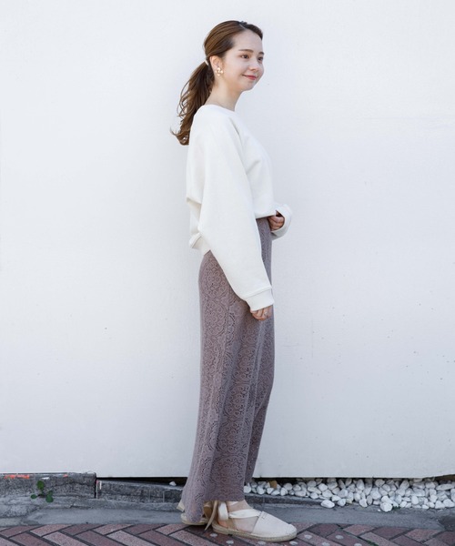 flower（フラワー）の「クロシェスウィンギングスカート（スカート・レディース・ベージュ/ブラウン・FREE）」の6枚目の写真