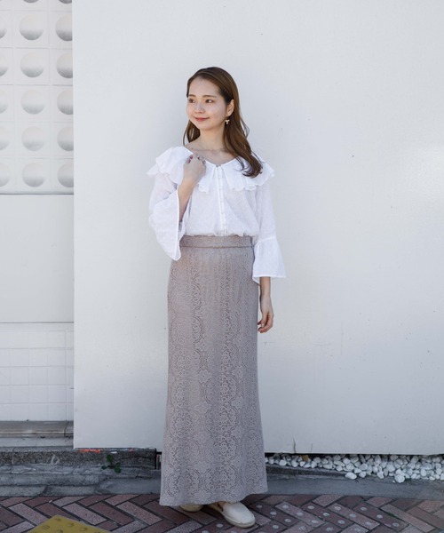 flower（フラワー）の「クロシェスウィンギングスカート（スカート・レディース・ベージュ/ブラウン・FREE）」の9枚目の写真