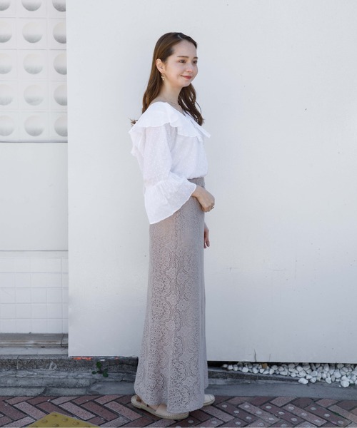 flower（フラワー）の「クロシェスウィンギングスカート（スカート・レディース・ベージュ/ブラウン・FREE）」の10枚目の写真