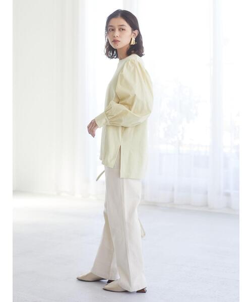 Green Parks(グリーンパークス)の「ボリュームスリーブドッキングカットプルオーバー*(Tシャツ/カットソー・レディース・オフホワイト/ライトグレー/ブラック/ライトグリーン・FREE)」の17枚目の写真