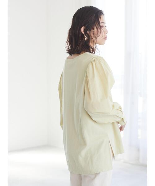 Green Parks(グリーンパークス)の「ボリュームスリーブドッキングカットプルオーバー*(Tシャツ/カットソー・レディース・オフホワイト/ライトグレー/ブラック/ライトグリーン・FREE)」の19枚目の写真