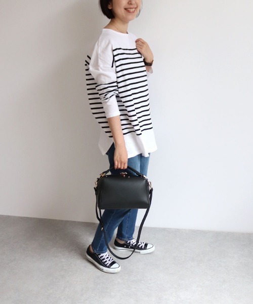 T・S・L(ティーエスエル)の「かまぼこ型2wayミニボストンバッグ(ボストンバッグ・レディース・ブラック/アイボリー/ミント/ピンクベージュ・FREE)」の10枚目の写真