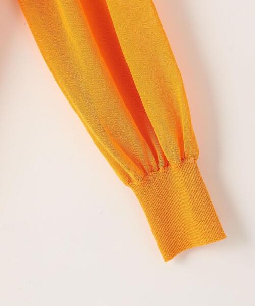 EMMEL REFINES(エメルリファインズ)の「< EMMEL REFINES(エメル リファインズ) >EM 前ボタン Vネック シアーカーデ / カーディガン(カーディガン/ボレロ・レディース・ブラック/ナチュラル/ピンク/ライム/オレンジ・FREE)」の8枚目の写真