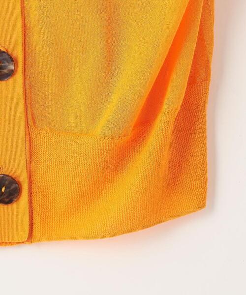 EMMEL REFINES(エメルリファインズ)の「< EMMEL REFINES(エメル リファインズ) >EM 前ボタン Vネック シアーカーデ / カーディガン(カーディガン/ボレロ・レディース・ブラック/ナチュラル/ピンク/ライム/オレンジ・FREE)」の12枚目の写真