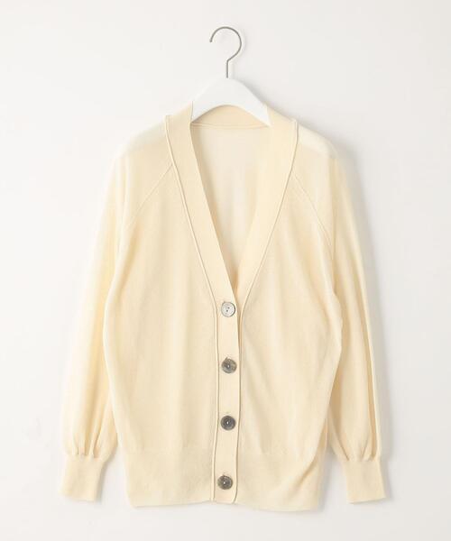 EMMEL REFINES(エメルリファインズ)の「< EMMEL REFINES(エメル リファインズ) >EM 前ボタン Vネック シアーカーデ / カーディガン(カーディガン/ボレロ・レディース・ブラック/ナチュラル/ピンク/ライム/オレンジ・FREE)」の11枚目の写真