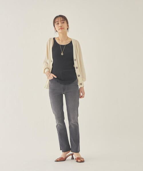 EMMEL REFINES(エメルリファインズ)の「< EMMEL REFINES(エメル リファインズ) >EM 前ボタン Vネック シアーカーデ / カーディガン(カーディガン/ボレロ・レディース・ブラック/ナチュラル/ピンク/ライム/オレンジ・FREE)」の22枚目の写真