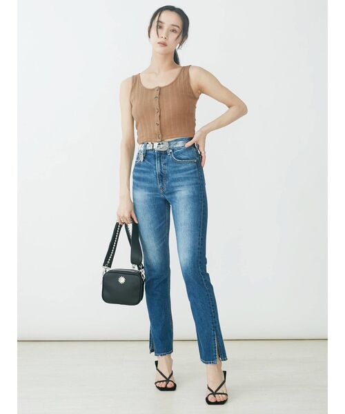 EVRIS（エヴリス）の「フロントボタンショートタンク（タンクトップ・レディース・ホワイト/グリーン/ブラック/ブラウン・FREE）」の20枚目の写真