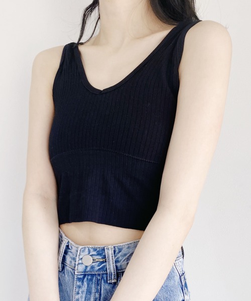 CLEA（クレア）の「カップ付きVネックリブタンク（タンクトップ・レディース・ホワイト/ブラック/ミント・FREE）」の22枚目の写真