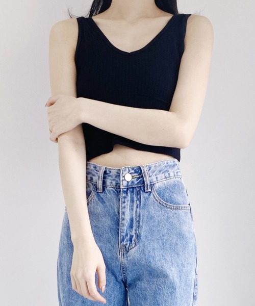 CLEA（クレア）の「カップ付きVネックリブタンク（タンクトップ・レディース・ホワイト/ブラック/ミント・FREE）」の20枚目の写真