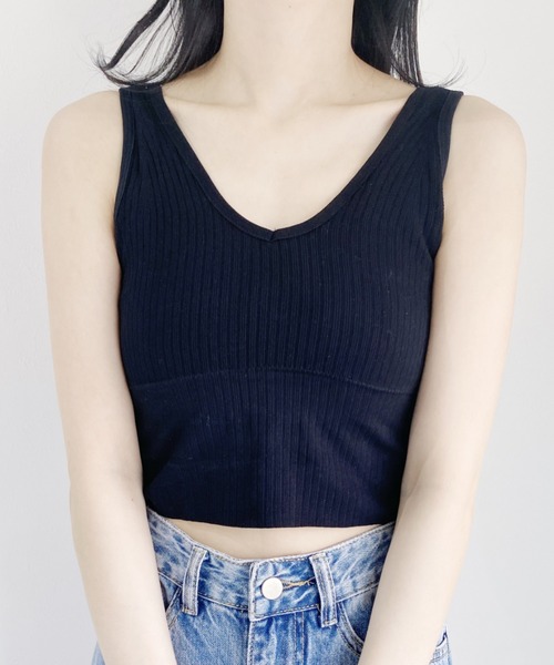 CLEA（クレア）の「カップ付きVネックリブタンク（タンクトップ・レディース・ホワイト/ブラック/ミント・FREE）」の18枚目の写真