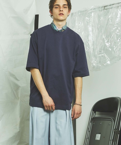 MAISON SPECIAL（メゾンスペシャル）の「【ZOZOTOWN限定】《ユニセックスアイテム》ヘビー天竺オーバーサイズTシャツ【MAISON SPECIAL/メゾンスペシャル】（Tシャツ/カットソー・メンズ・オフホワイト/ダークネイビー/ターコイズブルー/ブラック・2/1/0）」の13枚目の写真