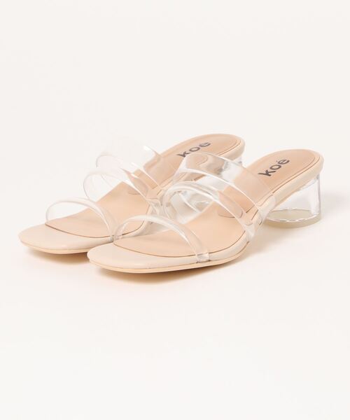 koe(コエ)の「チューブストラップクリアヒールサンダル*(サンダル・レディース・A/ホワイト/その他6・L/S/M)」の2枚目の写真