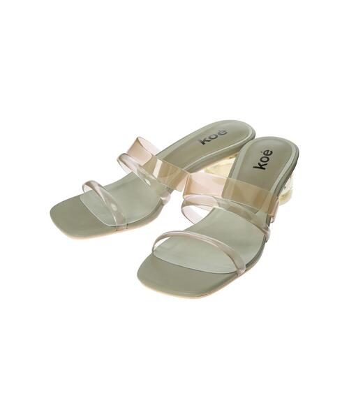 koe(コエ)の「チューブストラップクリアヒールサンダル*(サンダル・レディース・A/ホワイト/その他6・L/S/M)」の6枚目の写真