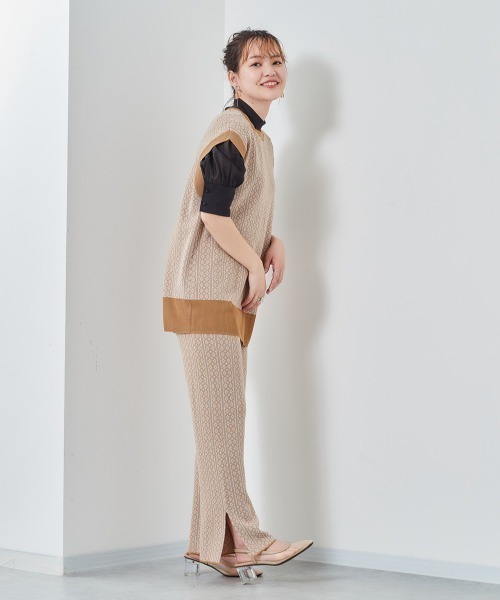 cepo(セポ)の「ジャガードニット イージーパンツ(その他パンツ・レディース・ベージュ/ネイビー・M)」の9枚目の写真