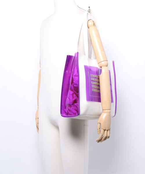 COLORS & chouette(カラーズアンドシュエット)の「ビニールコンビトートバッグ(トートバッグ・レディース・ブラック/ホワイト・FREE)」の3枚目の写真