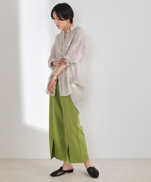 Bou Jeloud（ブージュルード）の「【シルク混で上品高見え】シアーＢＩＧシャツ（シャツ/ブラウス・レディース・チャコールグレー/ライトグレー/オレンジ系その他・FREE）」の13枚目の写真