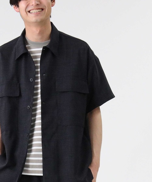 BACK NUMBER（バックナンバー）の「【接触冷感】【BACK NUMBER】DRYセットアップシャツ / 吸水速乾（シャツ/ブラウス・メンズ・ネイビー/オリーブ/グレー/ベージュ/ブラック/ブラウン・L/M/XL）」の14枚目の写真