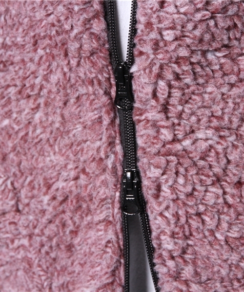 ALDIES(アールディーズ)の「Rocksolid Boa Cardigan ボアフリースジップアップブルゾン(ノーカラージャケット・メンズ・バーガンディー/ホワイト/ブラック/グレー・MEDIUM/SMALL/LARGE)」の10枚目の写真