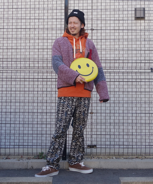 ALDIES(アールディーズ)の「Rocksolid Boa Cardigan ボアフリースジップアップブルゾン(ノーカラージャケット・メンズ・バーガンディー/ホワイト/ブラック/グレー・MEDIUM/SMALL/LARGE)」の13枚目の写真