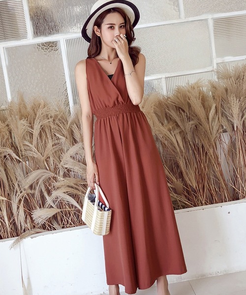 イエナ★バックリボンオールインワンブラック オールインワン 「バックリボン×フリル肩」レディース スタイル