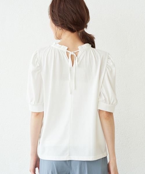 ROPE' PICNIC（ロペピクニック）の「【2WAY】フリルカラーボリューム袖カットソートップス（Tシャツ/カットソー・レディース・ホワイト/ブラック/ブルー・38）」の5枚目の写真