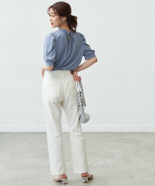 ROPE' PICNIC（ロペピクニック）の「【2WAY】フリルカラーボリューム袖カットソートップス（Tシャツ/カットソー・レディース・ホワイト/ブラック/ブルー・38）」の20枚目の写真