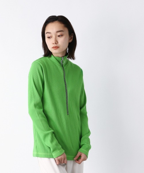 JEANASIS（ジーナシス）の「フロントZIPリブプルオーバー/216107（ニット/セーター・レディース・ブラック/グリーン/アイボリー・FREE）」の8枚目の写真