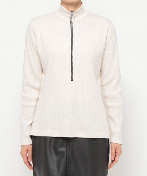 JEANASIS（ジーナシス）の「フロントZIPリブプルオーバー/216107（ニット/セーター・レディース・ブラック/グリーン/アイボリー・FREE）」の11枚目の写真