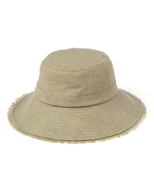 BAYFLOW(ベイフロー)の「コットンリネンフリンジハット(ハット・レディース・カーキ/ナチュラル・FREE)」の5枚目の写真