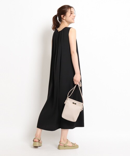 grove（グローブ）の「◆【S-LL】とろりんギャザーロングワンピース（ワンピース・レディース・ブラック/オリーブ/マスタード/パープル系4・01/02/03/04）」の6枚目の写真