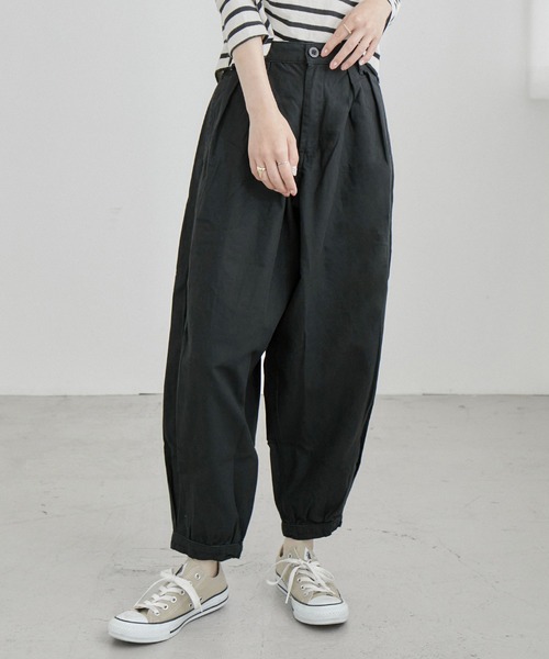 Fashion Letter（ファッションレター）の「ルーズサルエルチノパンツ ゆったり 大きいサイズ（チノパンツ・レディース・ベージュ/ブラック/カーキ・4L/M/3L/L/LL）」の10枚目の写真