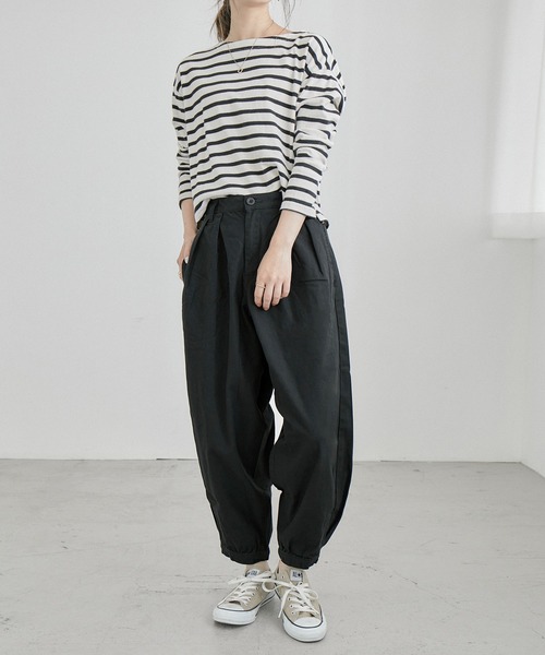 Fashion Letter（ファッションレター）の「ルーズサルエルチノパンツ ゆったり 大きいサイズ（チノパンツ・レディース・ベージュ/ブラック/カーキ・4L/M/3L/L/LL）」の18枚目の写真